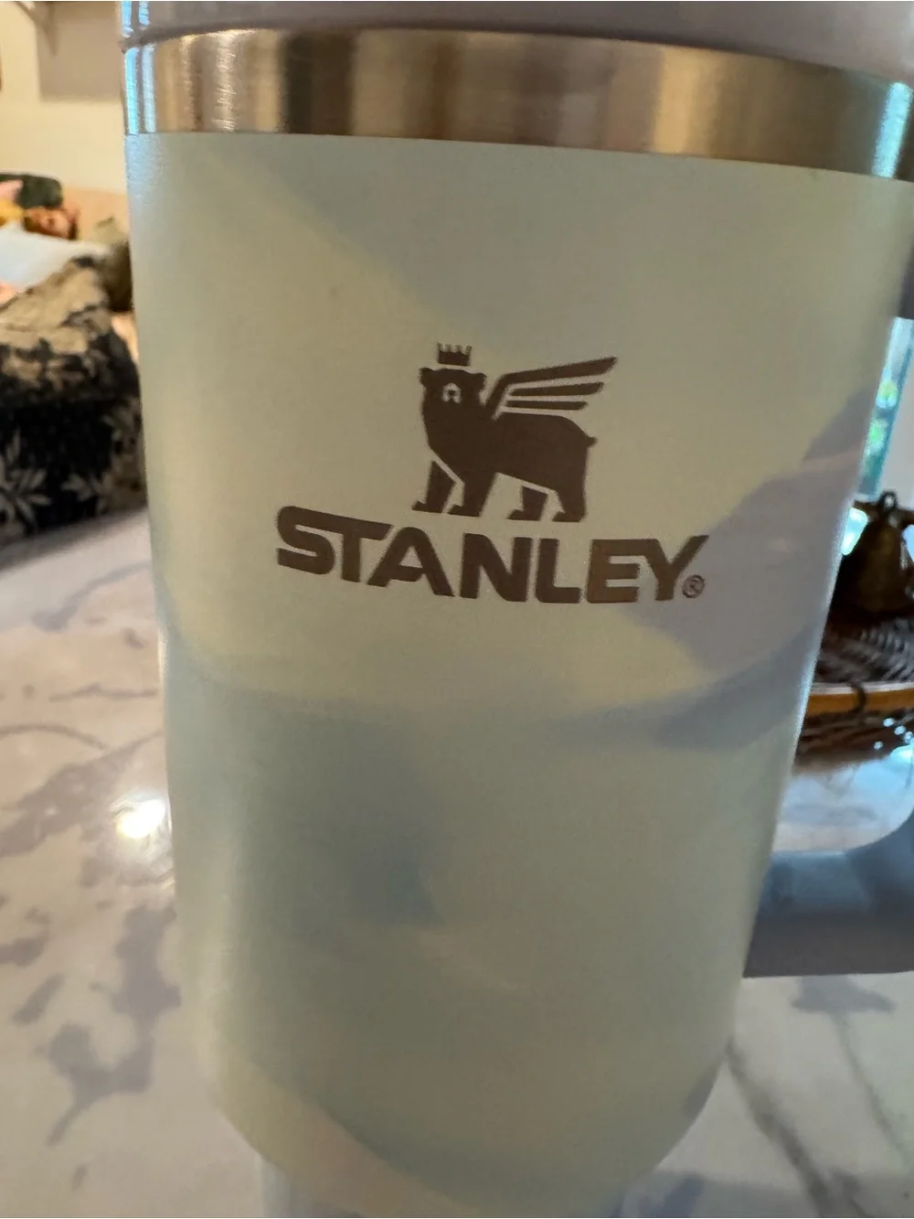 Stanley Blue marbled Tumbler with Handle 40 oz